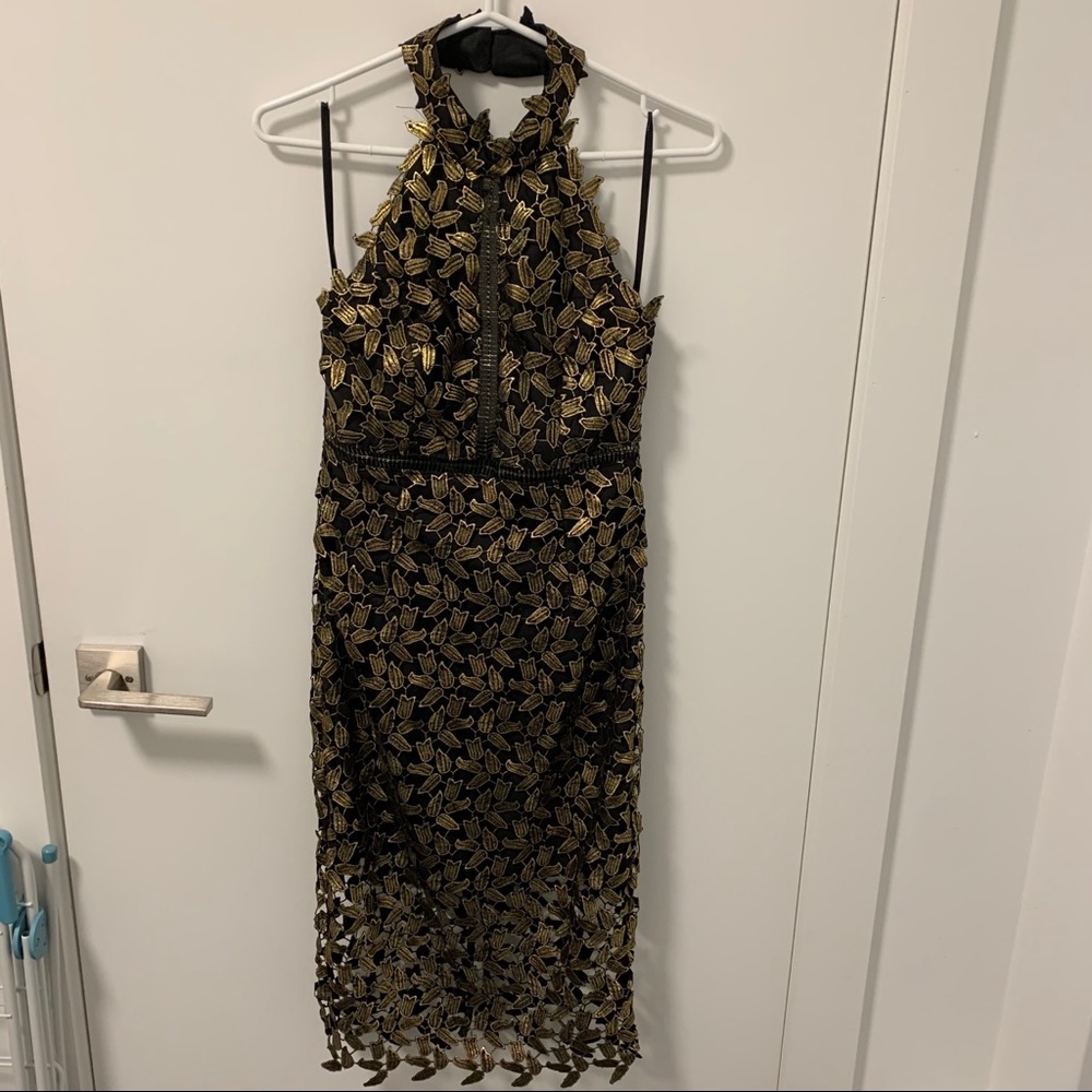 Bardot Gemma Dress Gold Leaf